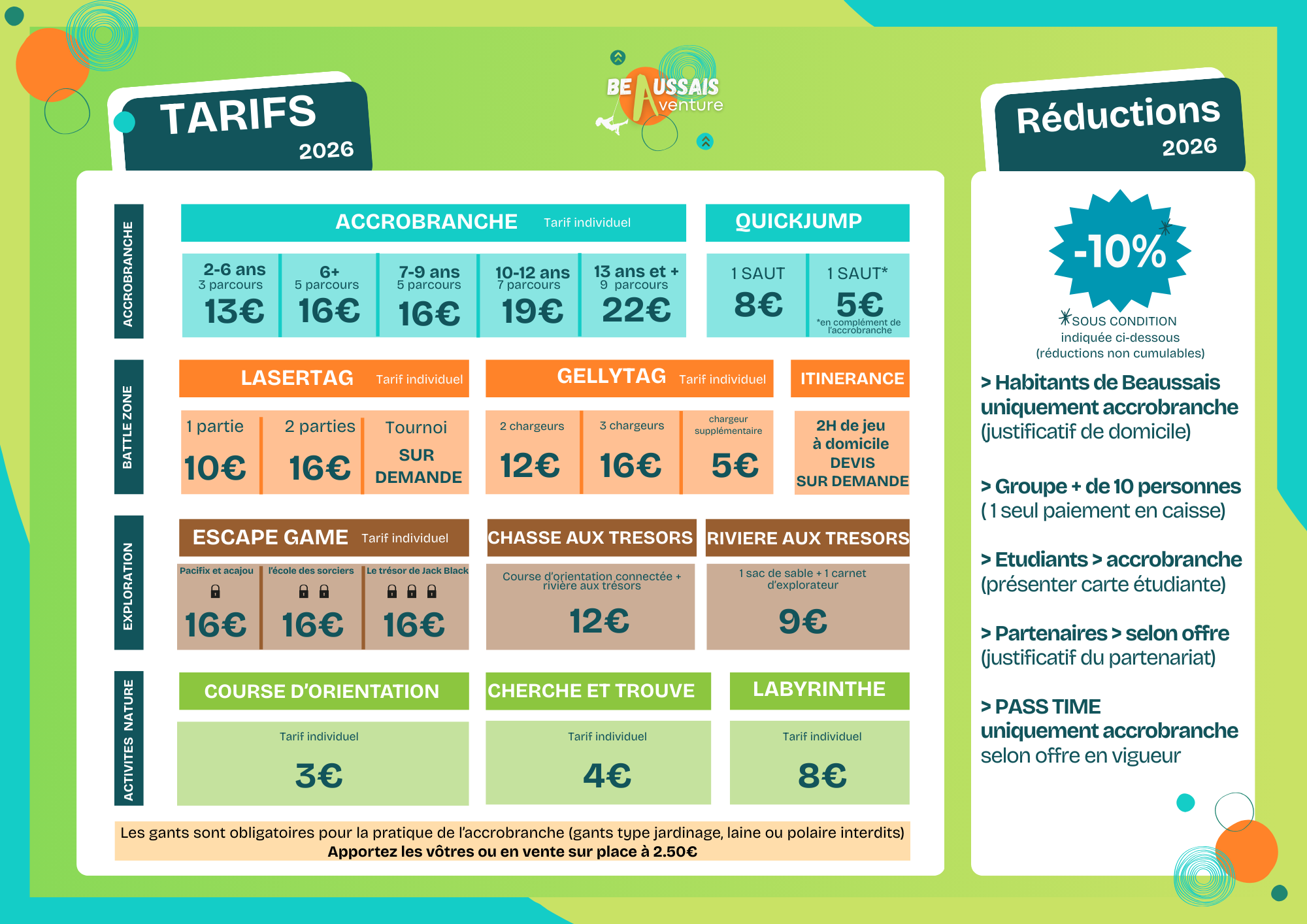Tarifs Beaussais Aventure 2026 (1) Tarifs 2026 Beaussais Aventure